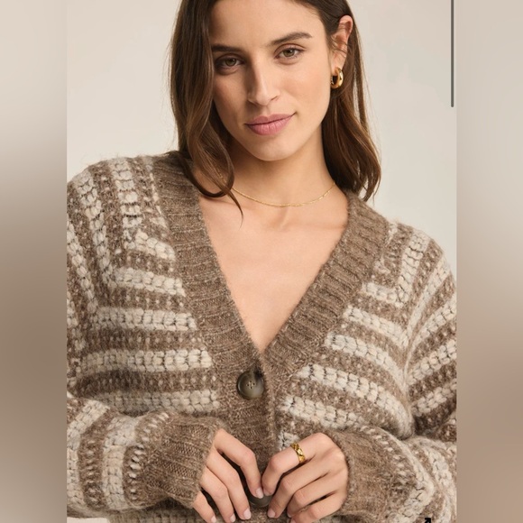 Z Supply Este Metallic Stripe Cardigan New - Picture 5 of 7
